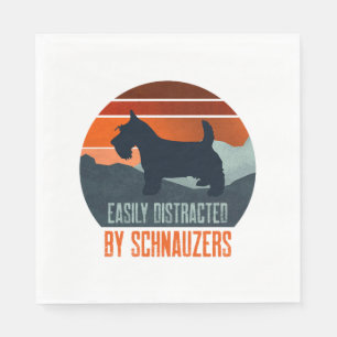 Gemakkelijk Afgeleid Door Schnauzers Die Wandelen Servet