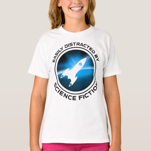 Gemakkelijk Afgeleid Door Sciencefiction T-shirt (Voorkant)