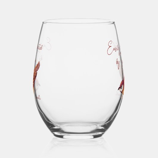 Gemakkelijk afgeleid door Sparrows gepersonaliseer Wijnglas Zonder Voet (Rechts)