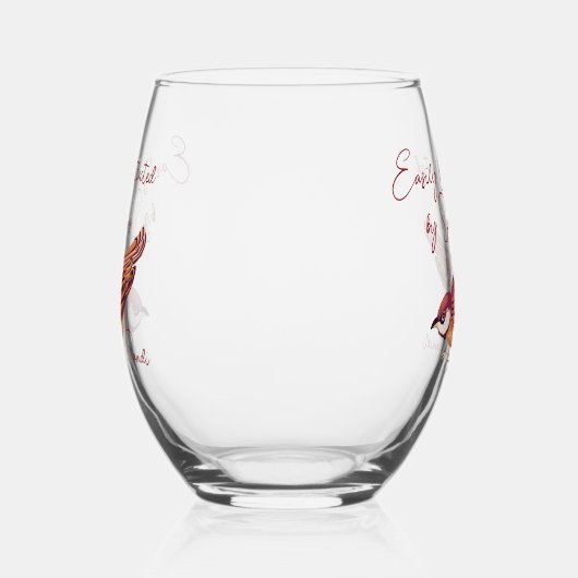 Gemakkelijk afgeleid door Sparrows gepersonaliseer Wijnglas Zonder Voet (Links)