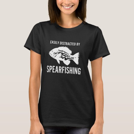 Gemakkelijk Afgeleid Door Speervis Groeper Grappig T-shirt (Voorkant)