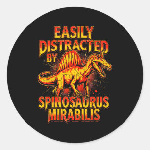 Gemakkelijk afgeleid door spinosaurus mirabilis re ronde sticker