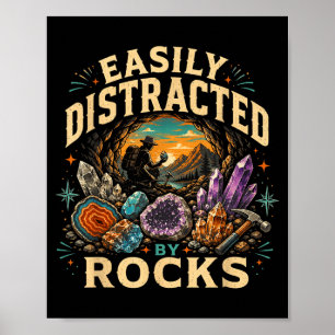 Gemakkelijk afgeleid door stenen vintage rockhound poster
