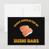 Gemakkelijk Afgeleid Door Sushi Bars Briefkaart (Voorkant / Achterkant)