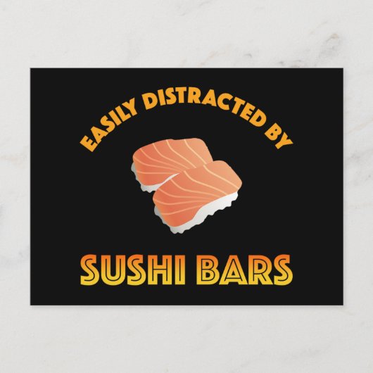 Gemakkelijk Afgeleid Door Sushi Bars Briefkaart (Voorkant)