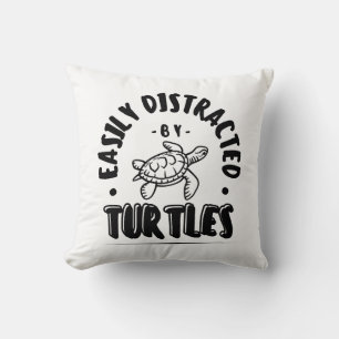 Gemakkelijk afgeleid door Turtles Funny Kussen