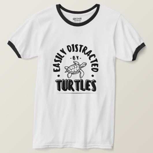 Gemakkelijk afgeleid door Turtles Funny T-shirt (Design voorkant)