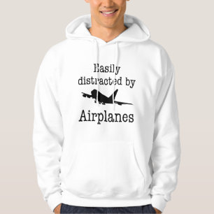 Gemakkelijk Afgeleid Door Vliegtuigen Funny Piloot Hoodie