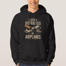 Gemakkelijk Afgeleid door Vliegtuigen Grappige Luc Hoodie
