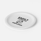 Gemakkelijk afgeleid door vliegtuigen grappige pil papieren bordje (Gekanteld)