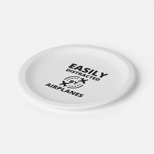 Gemakkelijk afgeleid door vliegtuigen grappige pil papieren bordje (Gekanteld)
