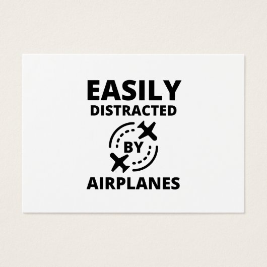 Gemakkelijk afgeleid door vliegtuigen grappige pil visitekaartje (Voorkant)