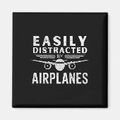 Gemakkelijk afgeleid door vliegtuigen in Funny Avi Magneet (Voorkant)