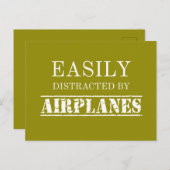 Gemakkelijk afgeleid door vliegtuigen piloot feestdagenkaart (Voorkant / Achterkant)