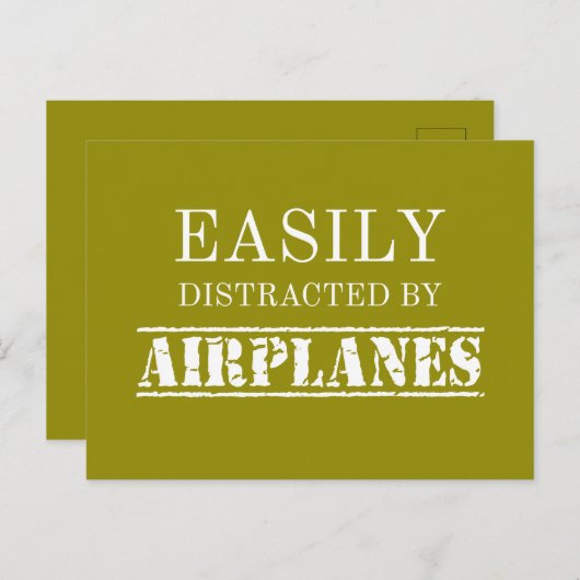 Gemakkelijk afgeleid door vliegtuigen piloot feestdagenkaart (Voorkant / Achterkant)
