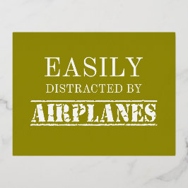 Gemakkelijk afgeleid door vliegtuigen piloot folie feestdagen briefkaart