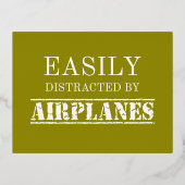 Gemakkelijk afgeleid door vliegtuigen piloot folie feestdagen briefkaart (Voorkant)