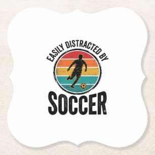 Gemakkelijk Afgeleid Door Voetbal Vintage Shirt On Kartonnen Onderzetters