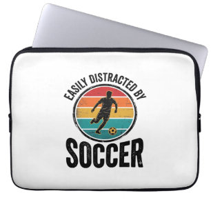 Gemakkelijk Afgeleid Door Voetbal Vintage Shirt On Laptop Sleeve