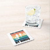 Gemakkelijk afgeleid door vogels Birdwatcher Birth Kartonnen Onderzetters (Insitu)