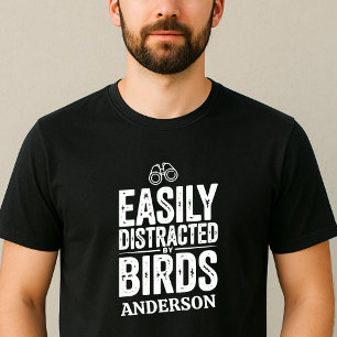 Gemakkelijk afgeleid door vogels cadeau voor vogel t-shirt