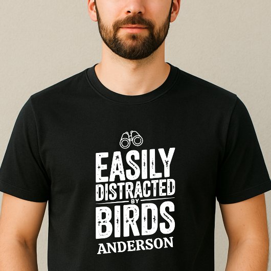 Gemakkelijk afgeleid door vogels cadeau voor vogel t-shirt
