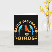 Gemakkelijk Afgeleid Door Vogels Funny Quote Vogel Kaart (Gele Bloem)