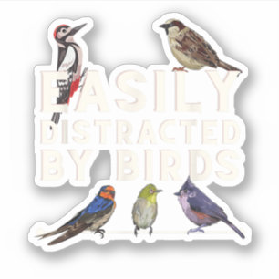 Gemakkelijk Afgeleid Door Vogels Grappige Vogel Li Sticker