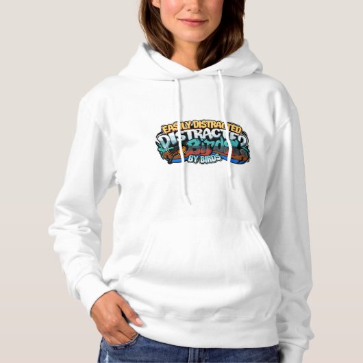 Gemakkelijk afgeleid door vogels Print Crop Hoodie (Voorkant)