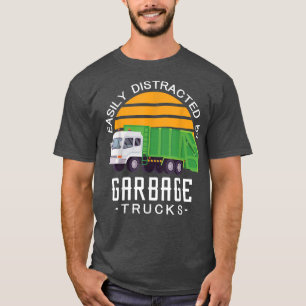 Gemakkelijk afgeleid door vuilniswagens houden van t-shirt