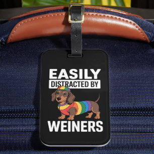 Gemakkelijk afgeleid door Weiners LGBTQ Rainbow Ga Bagagelabel