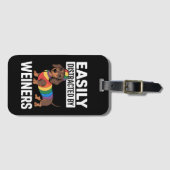 Gemakkelijk afgeleid door Weiners LGBTQ Rainbow Ga Bagagelabel (Voorkant (horizontaal))