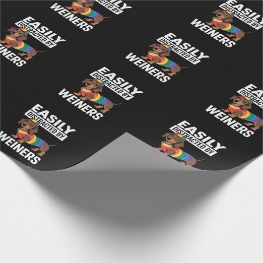 Gemakkelijk afgeleid door Weiners LGBTQ Rainbow Ga Cadeaupapier (Hoek)