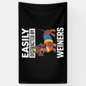 Gemakkelijk afgeleid door Weiners LGBTQ Rainbow Ga Spandoek (Verticaal)