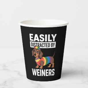 Gemakkelijk Afgeleid Door Weiners LGBTQ Regenboog  Papieren Bekers