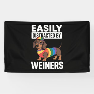 Gemakkelijk Afgeleid Door Weiners LGBTQ Regenboog  Spandoek