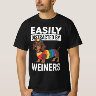 Gemakkelijk Afgeleid Door Weiners LGBTQ Regenboog T-shirt