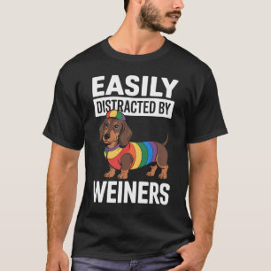 Gemakkelijk Afgeleid Door Weiners LGBTQ Regenboog T-shirt