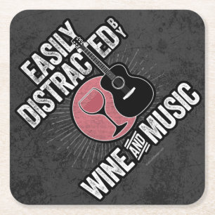 Gemakkelijk afgeleid door wijn en muziek kartonnen onderzetters