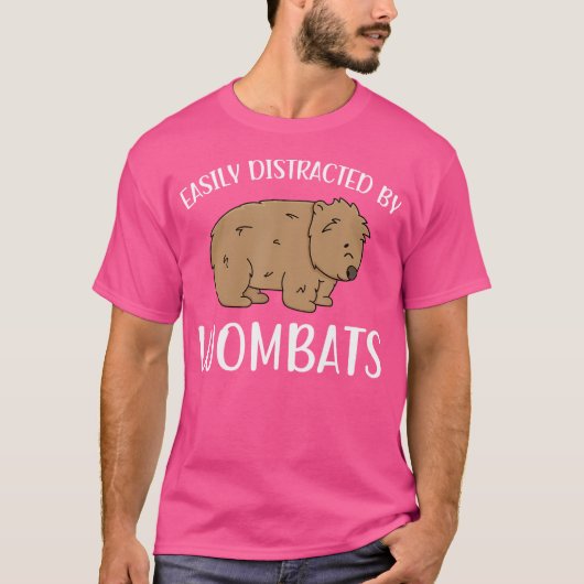 Gemakkelijk afgeleid door Wombats Funny Wombat Lov T-shirt (Voorkant)