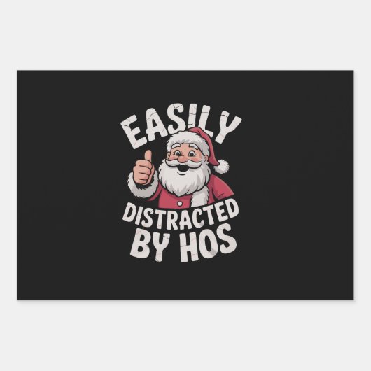 Gemakkelijk afgeleid door zijn grappige kerstfeest inpakpapier vel (Voorkant)