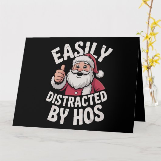 Gemakkelijk afgeleid door zijn grappige kerstfeest kaart (Gele Bloem)