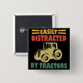 Gemakkelijk Afleidbaar Door Tractoren Vierkante Button 5,1 Cm (Voorkant /achterkant)