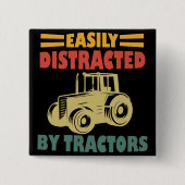 Gemakkelijk Afleidbaar Door Tractoren Vierkante Button 5,1 Cm (Voorkant)