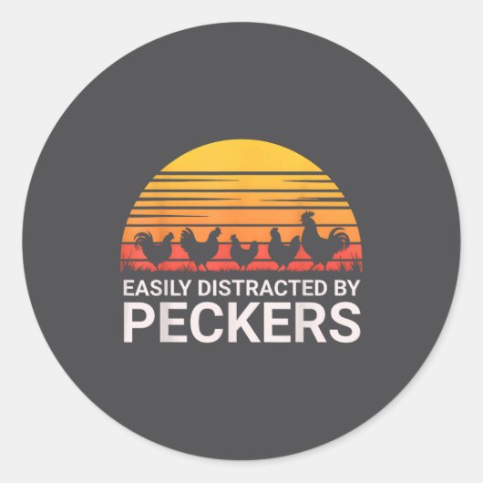 Gemakkelijk Afleidbare Pikkers Boer Minnaar Ronde Sticker (Voorkant)