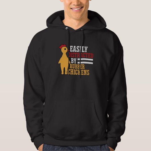 Gemakkelijk Afleidbare Rubberen Kip Koele Vogel    Hoodie (Voorkant)