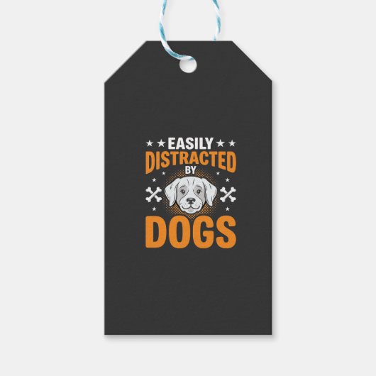 Gemakkelijk Afleiden Door Honden Cadeaulabel (Voorkant)