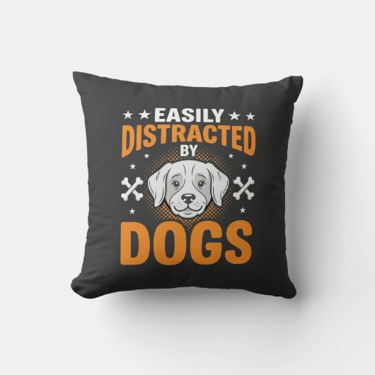 Gemakkelijk Afleiden Door Honden Kussen (Voorkant)