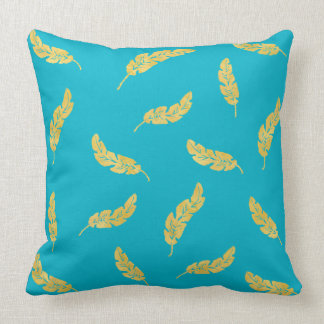 Gemakkelijk als een Veer-Turquoise Yellow Pillow Kussen
