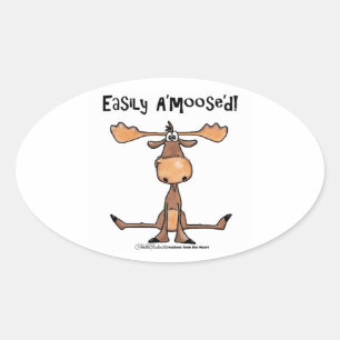 Gemakkelijk A'moose'd Ovale Sticker